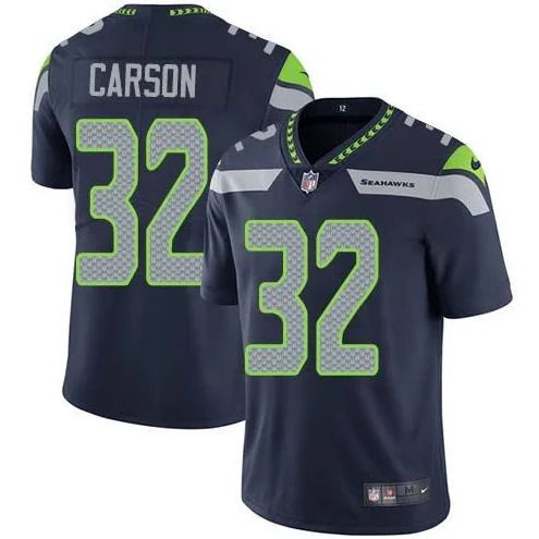 Men Seattle Seahawks #32 Chris Carson Nike Navy Vapor Limited NFL Jersey->seattle seahawks->NFL Jersey